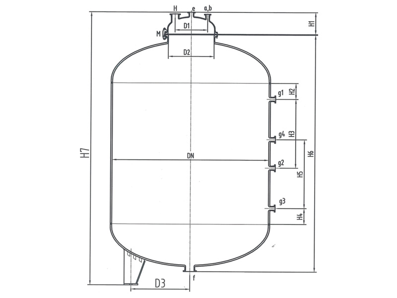 F type glass lined closed storage tank (vertical)