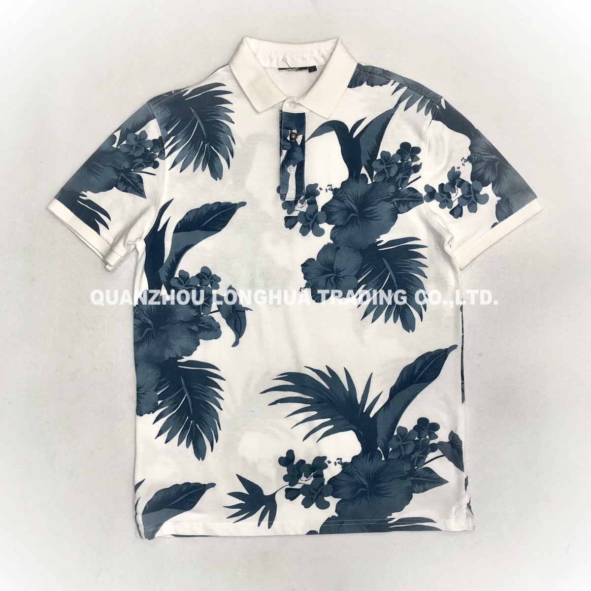 Men′s Boy′s Tee Shirts Fashion Printing White Cotton Pique Polo Shirt T-Shirt Tops Knitwear Enzyme Washed