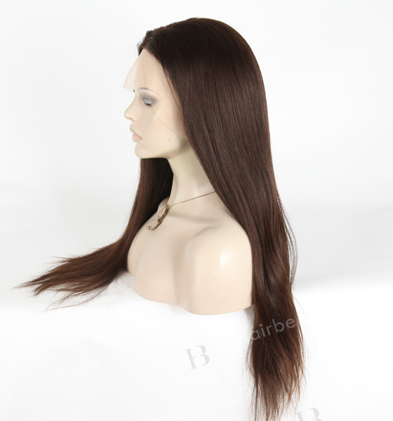 In Stock European Virgin Hair 22" Natural Straight Natural Color Silk Top Full Lace Wig STW-818