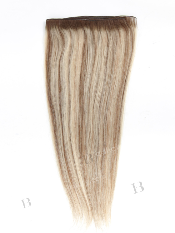 Dark roots blonde with brown lowlights 100% human hair incredibly thin cuttable genius weft WR-GW-005