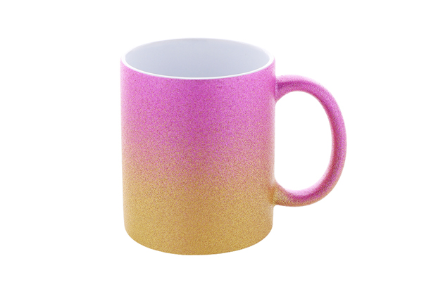 11 oz. Purple & Gold Glitter Mug