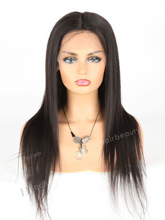 In Stock Brazilian Virgin Hair 20" Yaki Color 1b# Full Lace Wig FLW-04243