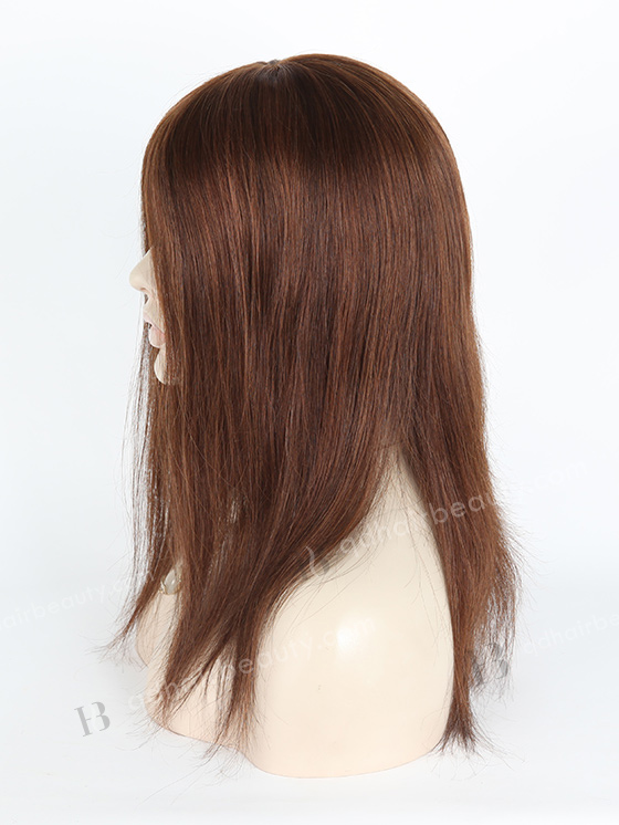 In Stock European Virgin Hair 14" Straight Color 3# with 6# Highlights Silk Top Glueless Wig GL-08078