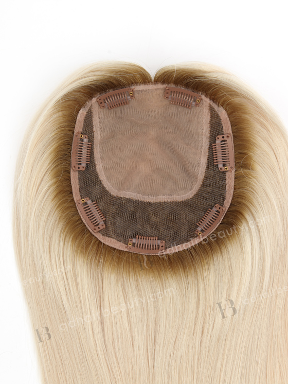 In Stock 5.5"*6.5" European Virgin Hair 16" Straight T9a/white Color Silk Top Hair Topper-144
