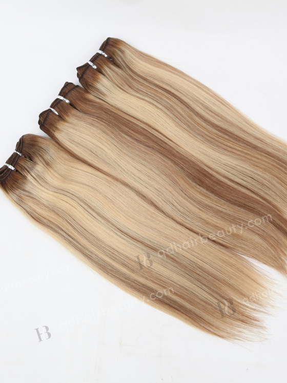 In Stock Malaysian Virgin Hair 14" Straight T9/60# with 9# highlights Color Machine Weft SM-358