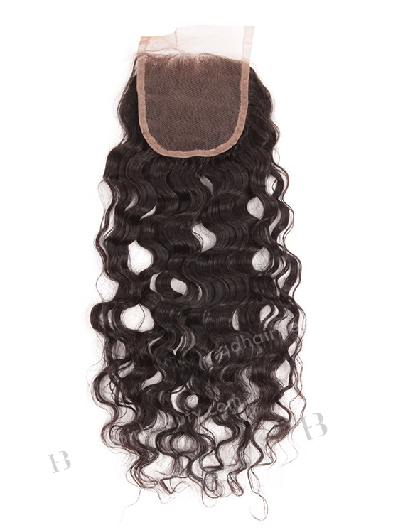 In Stock Indian Remy Hair 16" Natural Curly Natural Color Top Closure STC-277