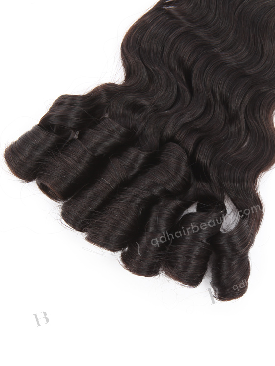 In Stock 5A Peruvian Virgin Hair 14" Double Drawn Wavy With Curl Tip 1b# Color Machine Weft SM-6163