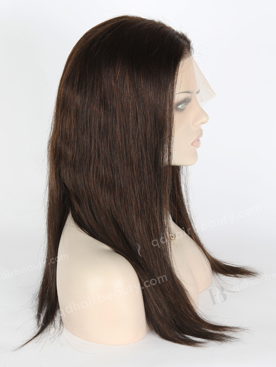 In Stock Indian Remy Hair 16" Straight 1#/4# Evenly Blended Color Lace Front Wig MLF-01009