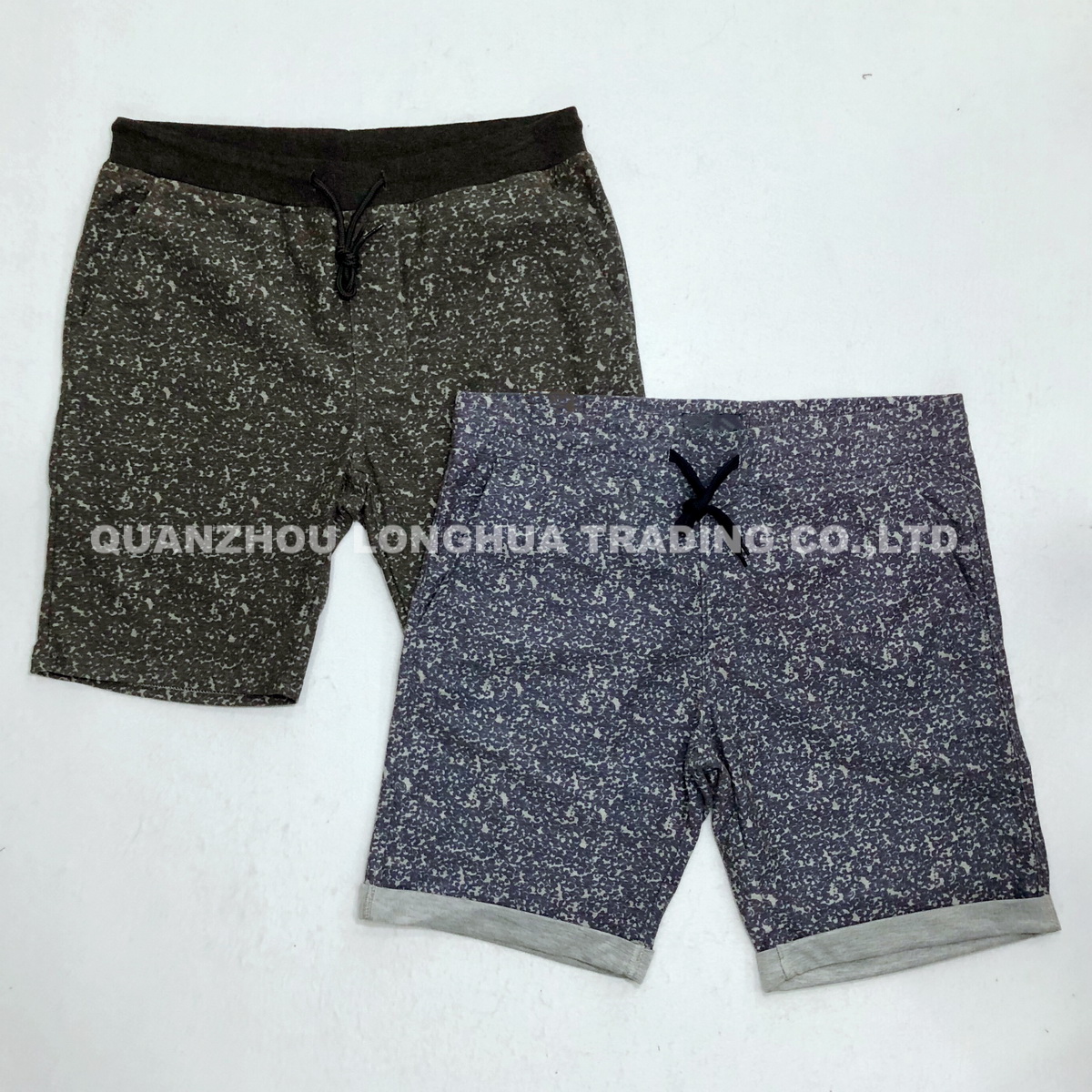 Men and Boys Shorts With Printing Apparel Jeans Casual Trousers Kids Wear Pants Knitwear T/C Terry Navy and Black