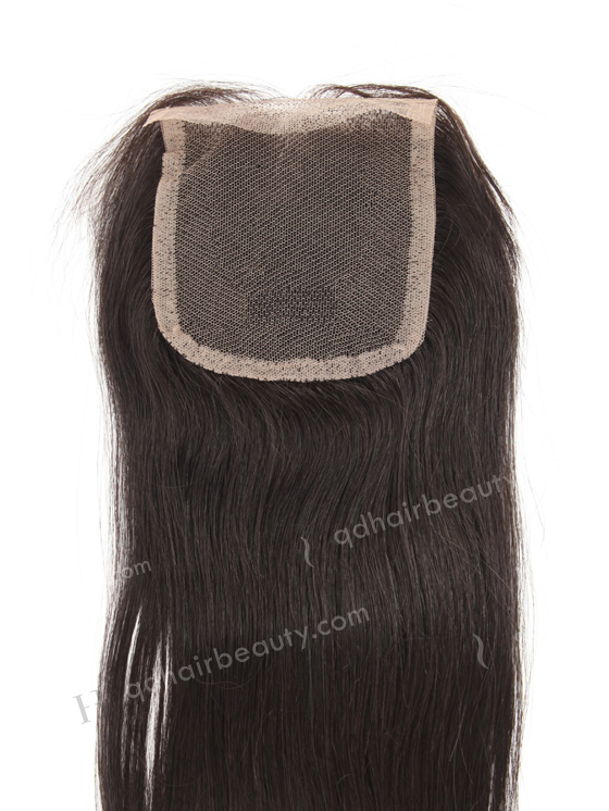 In Stock Indian Remy Hair 16" Straight #1B Color Top Closure STC-40