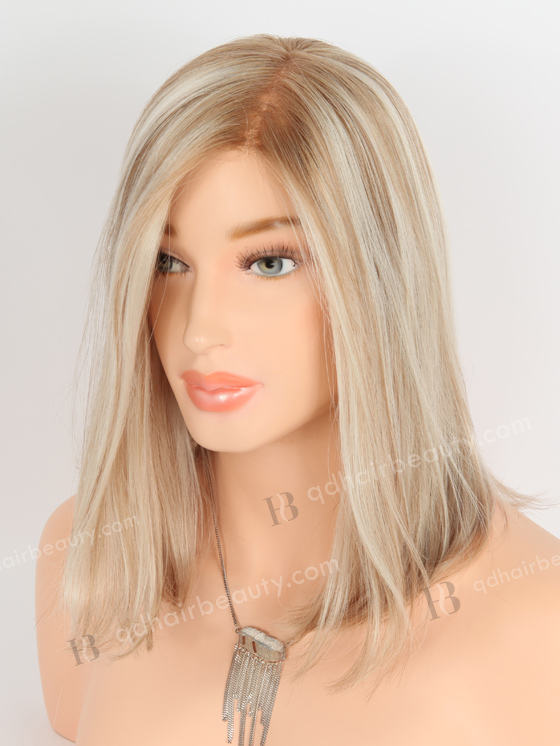 Bob Straight Brown Highlight Color Natural Looking Parting Lace Wig WR-ST-059
