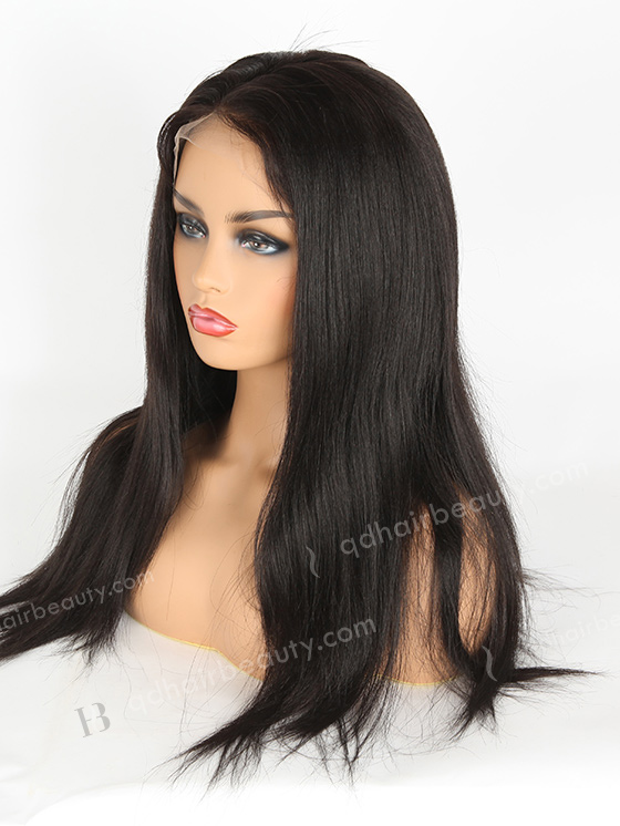 In Stock Indian Remy Hair 18" Yaki 1b# Color Full Lace Wig FLW-01416