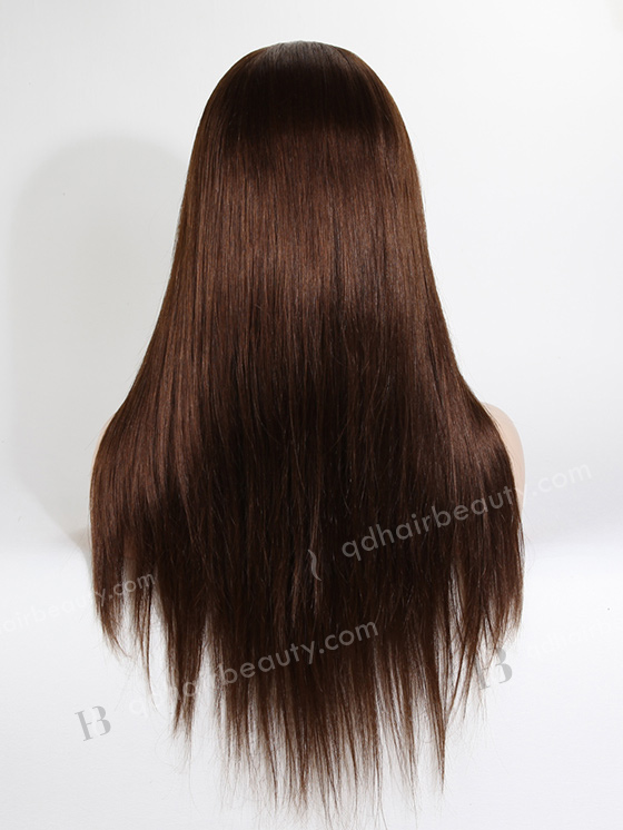 In Stock Malaysian Virgin Hair 20" Straight 4# Color Silk Top Glueless Wig GL-03018