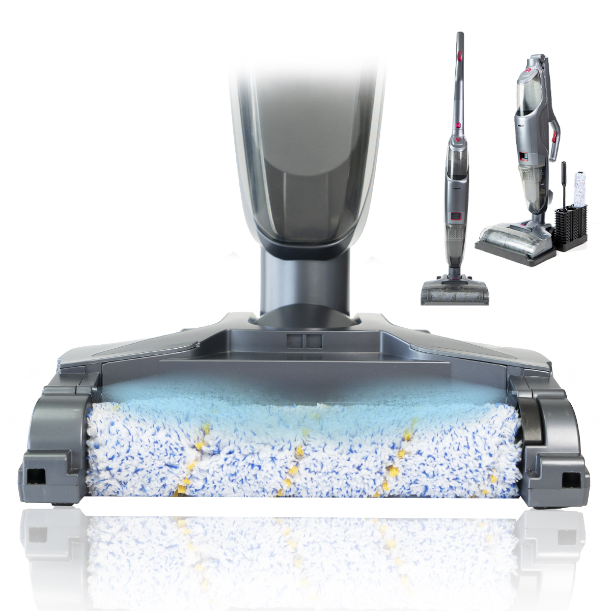 CE GS Household Handheld Wireless Cordless Upright Vacuum Cleaner of Powerful Carpet Floor Wet & Dry Spray Water Mop Brush Head