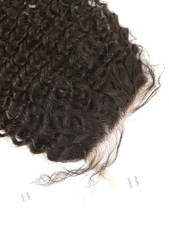 In Stock Brazilian Virgin Hair 16" Kinky Curl Natural Color Top Closure STC-321