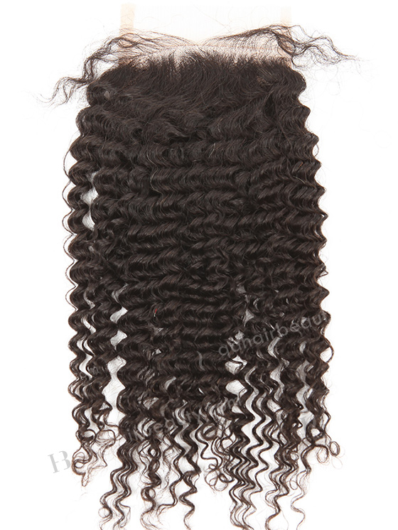 In Stock Brazilian Virgin Hair 12" Kinky Curl Natural Color Top Closure STC-319