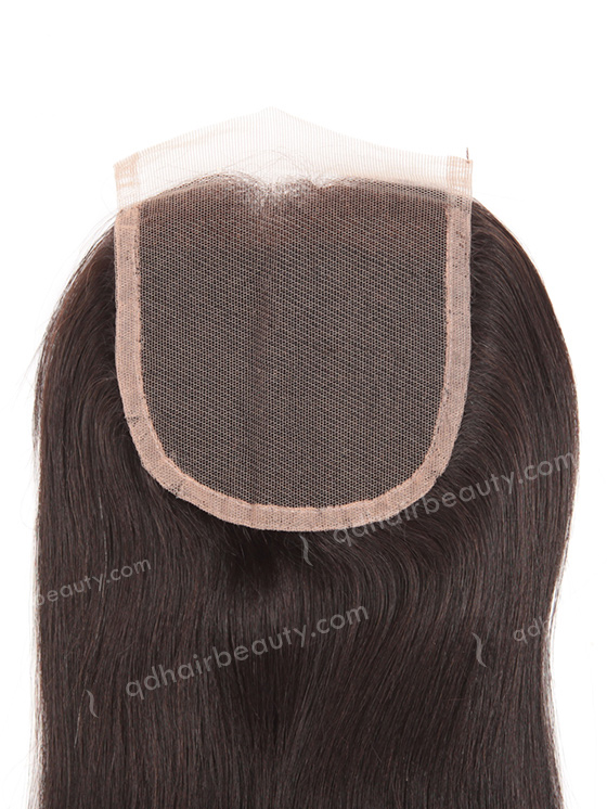 In Stock Indian Remy Hair 18" Yaki Straight Natural Color Top Closure STC-309