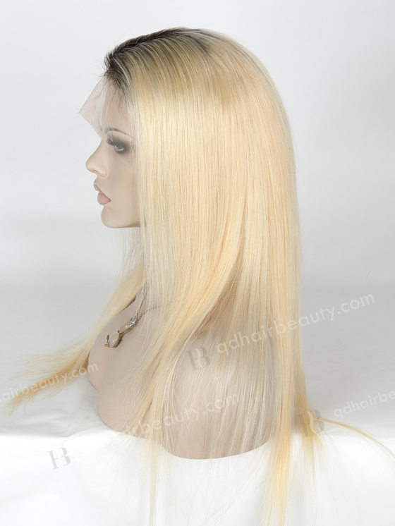 In Stock Indian Remy Hair 18" Straight T-Natural/613# Lace Front Wig SLF-01267