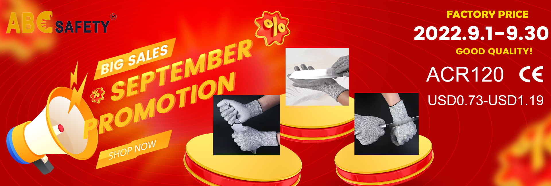 September New Trade Festival Promotions - Anti-cut Gloves
