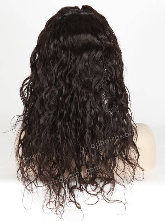 In Stock Indian Remy Hair 18" Very Wavy 25mm 1b# Color Lace Front Wig SLF-01045