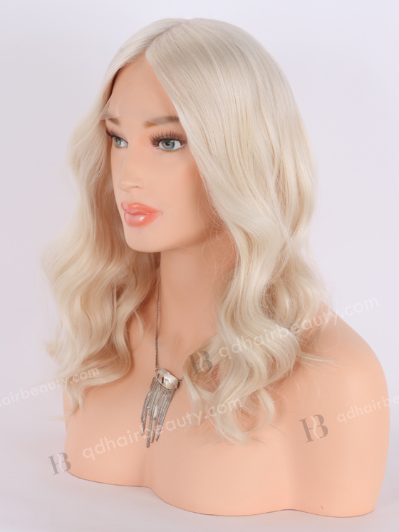 In Stock European Virgin Hair 14" All One Length Beach Wave White Color Grandeur Wig GRD-08009