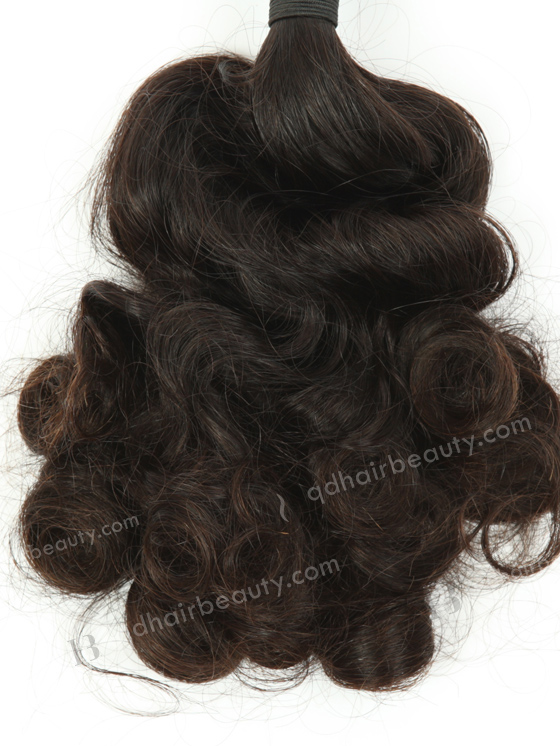 In Stock 7A Peruvian Virgin Hair 16" Double Drawn Wavy With Curl Tip Natural Color Machine Weft SM-676