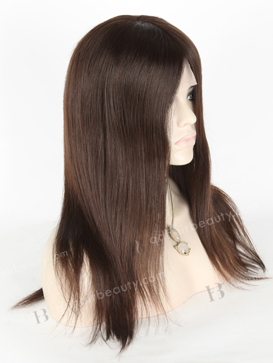 In Stock European Virgin Hair 16" Natural Straight Natural Color Lace Front Silk Top Glueless Wig GLL-08028