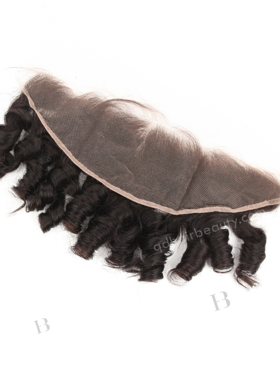 In Stock Indian Remy Hair 14" Spiral Curl Tip Natural Color Lace Frontal SKF-109