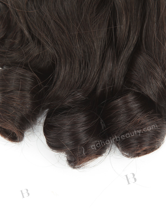In Stock 7A Peruvian Virgin Hair 12" Double Draw Wavy With Curl Tip Natural Color Machine Weft SM-6119