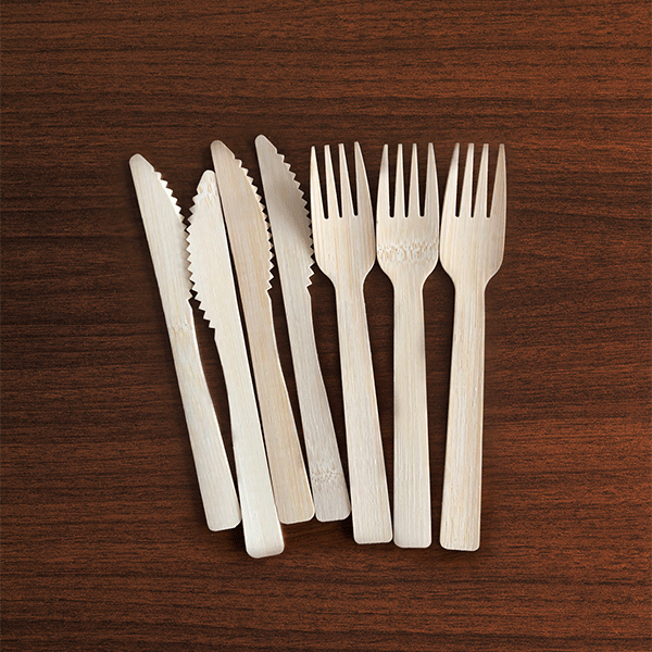 一次性可降解环保餐具套装竹勺刀叉