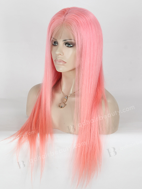 New Arrival Pink Color Silky Straight 22'' Peruvian Virgin Hair Wigs WR-LW-044