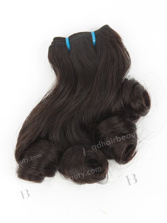 In Stock 7A Peruvian Virgin Hair 10" Double Drawn Wavy With Curl Tip Natural Color Machine Weft SM-6118