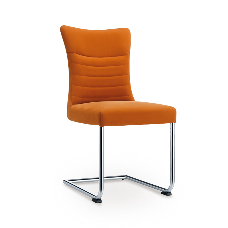 Modern Velvet Fabric Dining Chair with Chrome Frame Legs