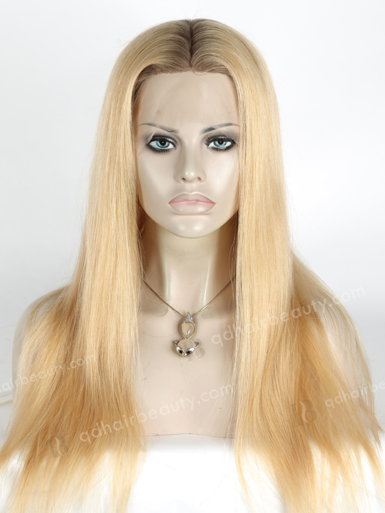 In Stock Chinese Virgin Hair 20" Straight T9/24# Color Silk Top Full Lace Wig STW-712