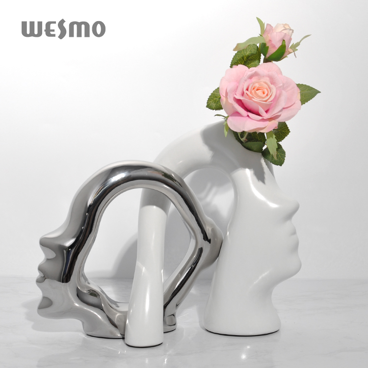 human face Custom Creative nordic flower vase minimalist home decor luxury decoration for home
