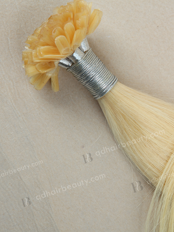 U tip keratin European virgin hair 28'' silky straight #613 color hair wefts WR-PH-007