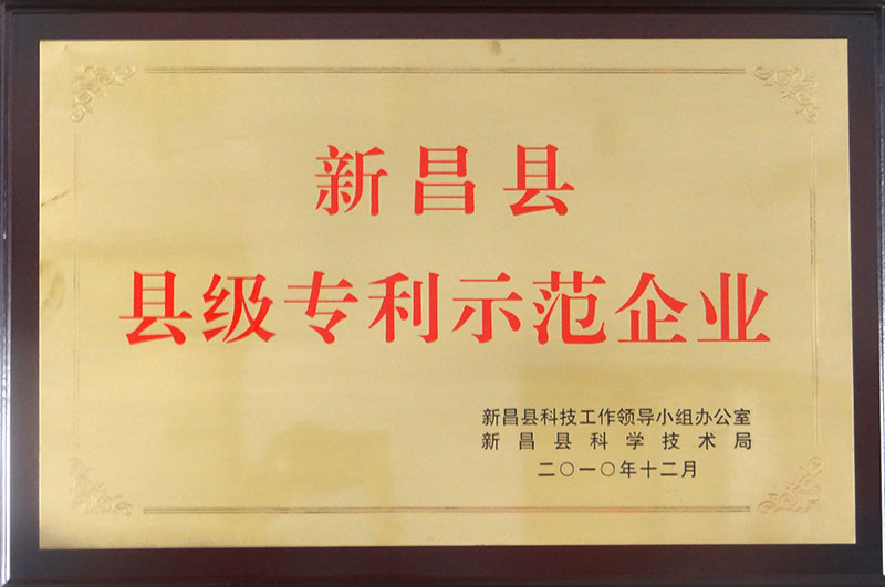 XinChang County Patent Demonstration Enterprise