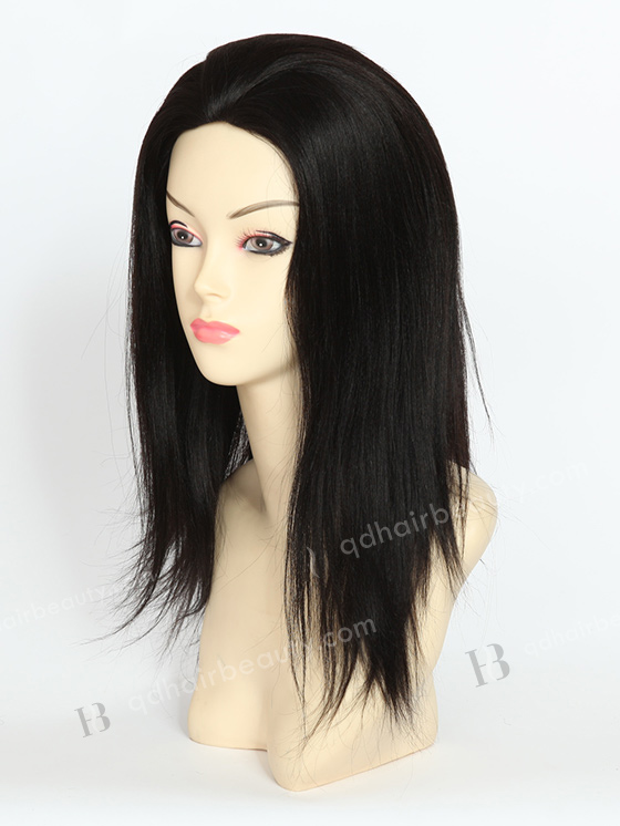 In Stock Indian Remy Hair 14" Yaki 1b# Color Silk Top Glueless Wig GL-01018
