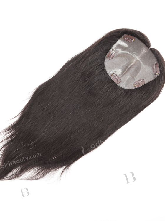 All Thin Skin Black Color Chinese Virgin Human Hair Toppers For Thinning Women WR-TC-088