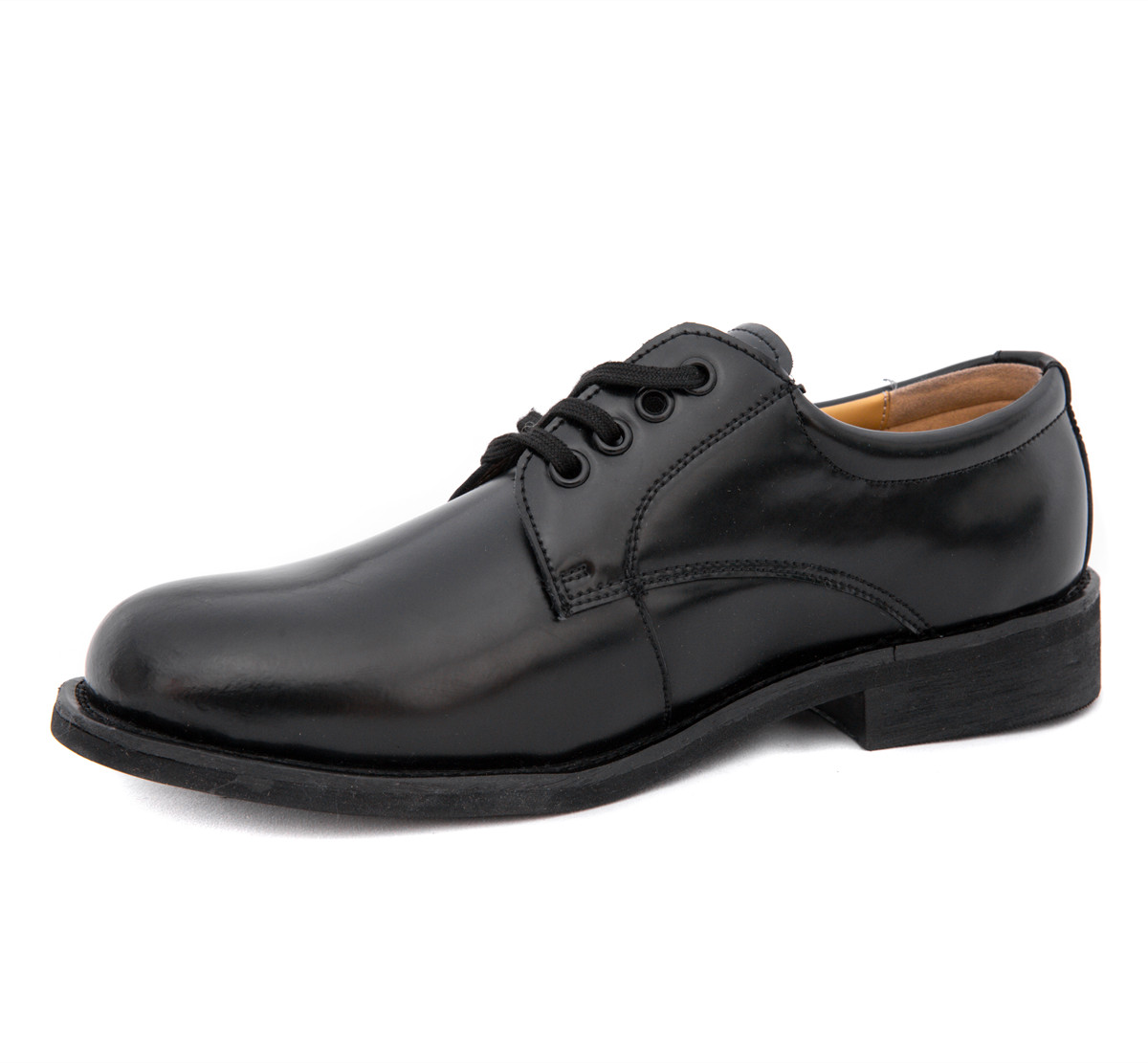 Durable Military Officer Black Leather Shoes for Formal Occasions