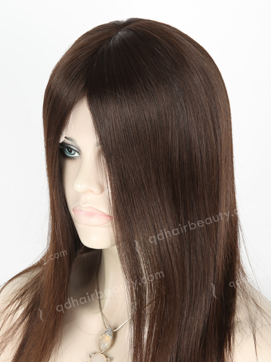 In Stock European Virgin Hair 16" Natural Straight Natural Color Lace Front Silk Top Glueless Wig GLL-08028