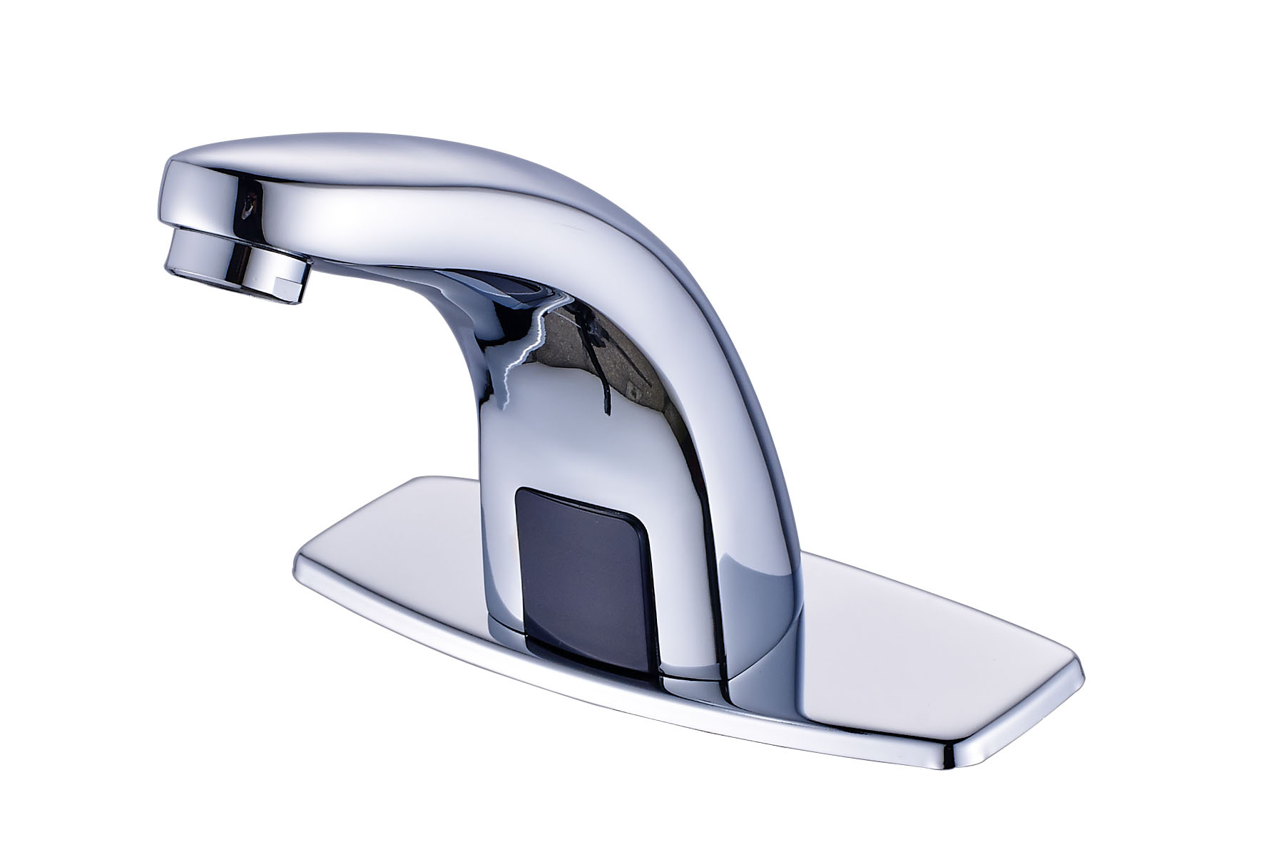 Chrome Automatic Sensor Touchless Bathroom Sink Faucet With Hole Cover Plate