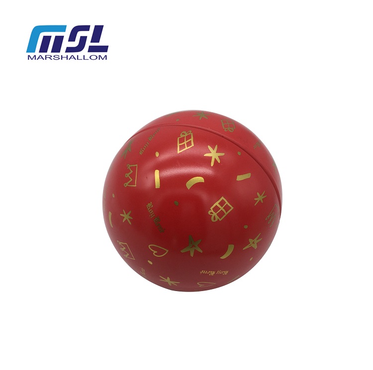 ML-499 Customized Ball shape tin box for Christmas gift or food packaging and decoration