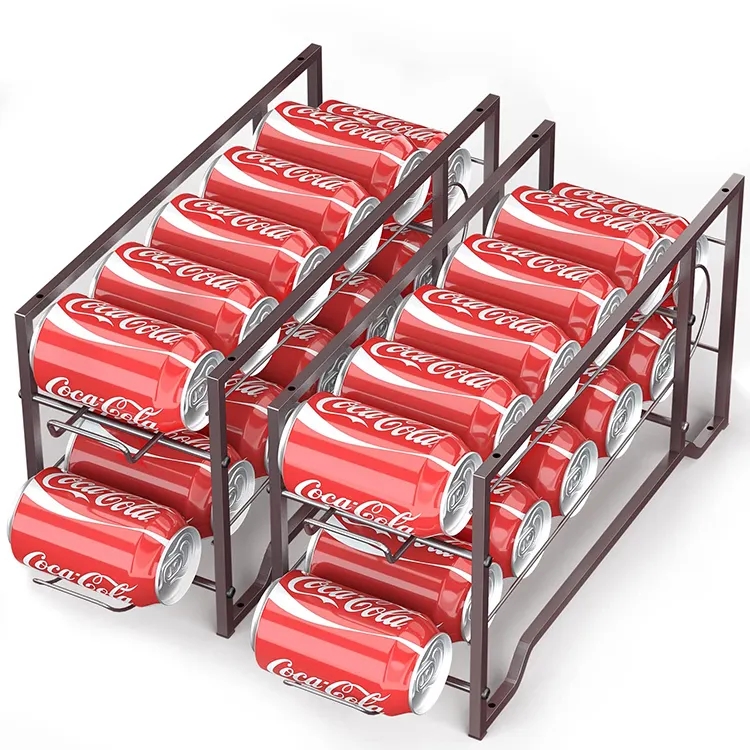 JH-Mech Metal Stackable Can Rack Organizer Soda Can Beverage Dispenser Rack
