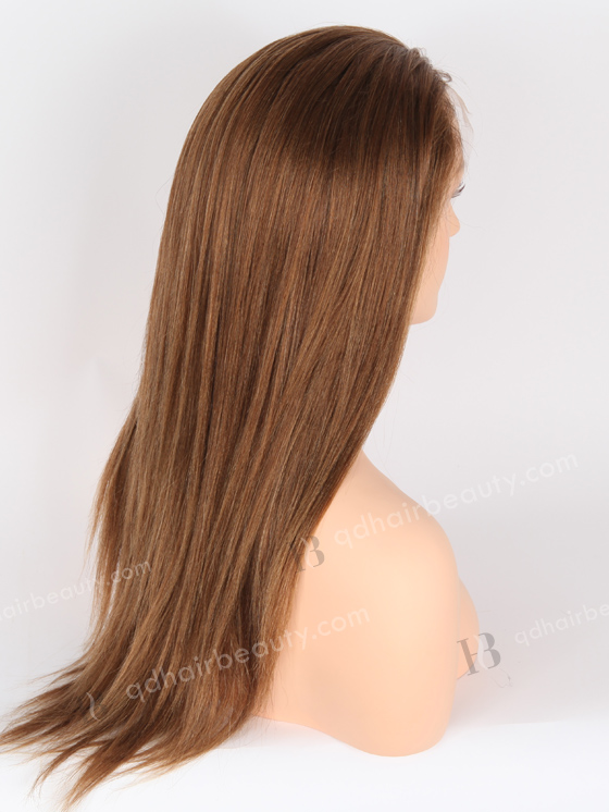 Full Lace Human Hair Wigs Indian Remy Hair 18" Yaki 6/8/10# Evenly Blended  Color FLW-01899