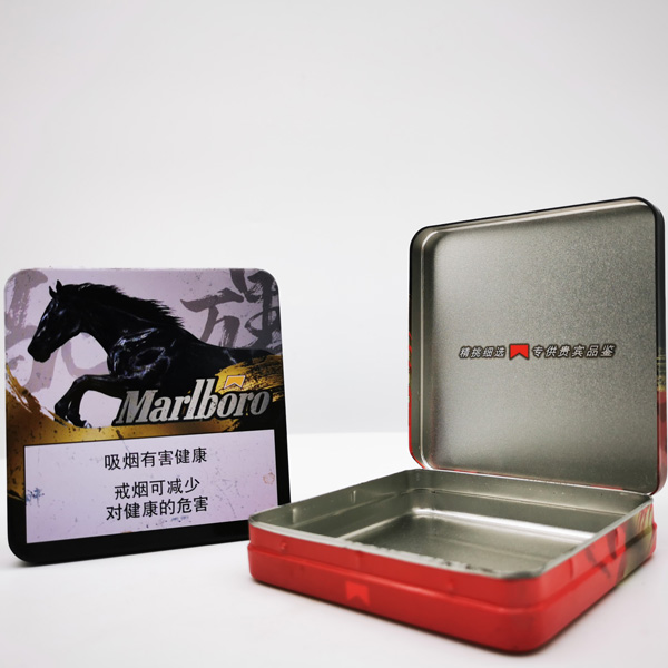 ML-742A High-quality rectangular cigarrete  tin can with hinge
