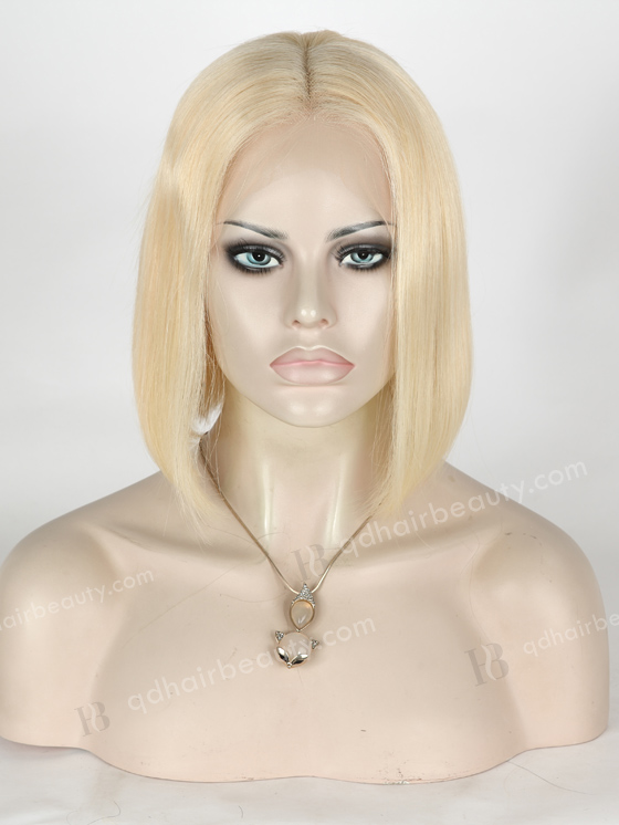 In Stock Indian Remy Hair 10" BOB Straight 613# Color Lace Front Wig SLF-01290