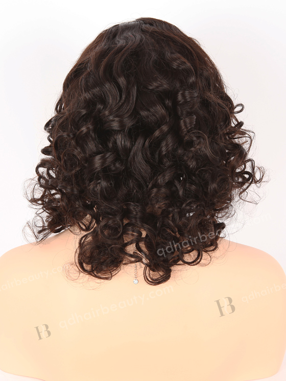Full Lace Human Hair Wigs Indian Remy Hair 16" Curly As Picture 1B# Color FLW-01910