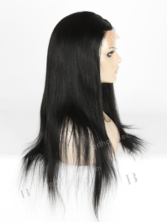 In Stock Brazilian Virgin Hair 20" Straight Color 1# Full Thin Skin Wig FLW-04265