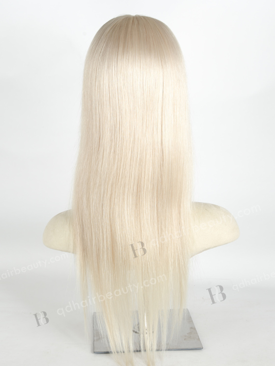 In Stock European Virgin Hair 18" Straight White Color Lace Front Silk Top Glueless Wig GLL-08040
